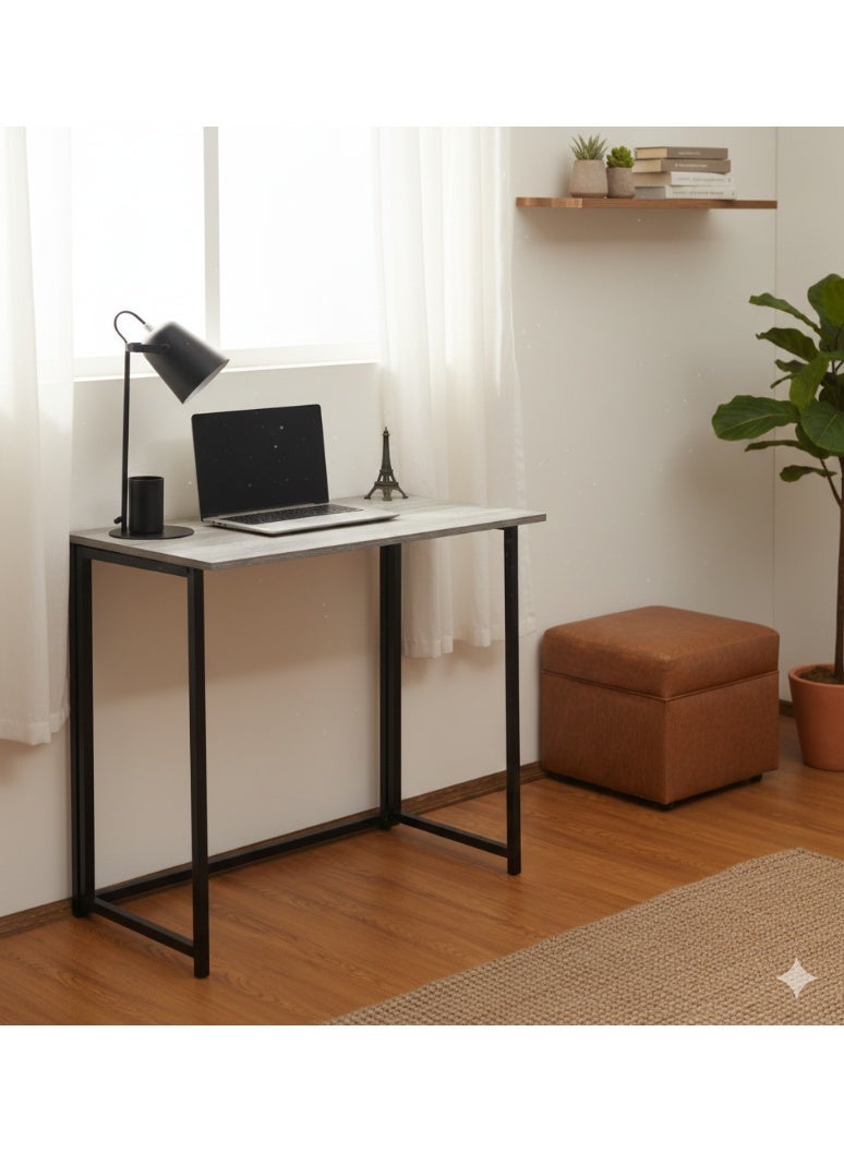 Home Gallery Foldable Table In Black Powder Coating  Gray - Image 1